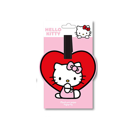 Etiquette de bagage Hello Kitty coeur