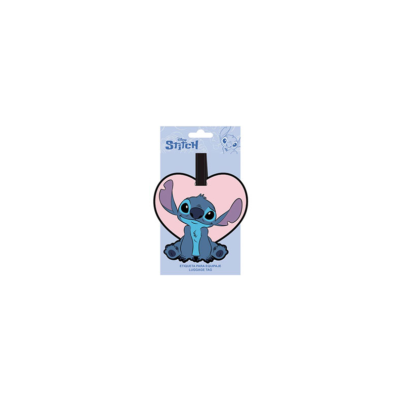Etiquette de bagage Stitch coeur - Disney