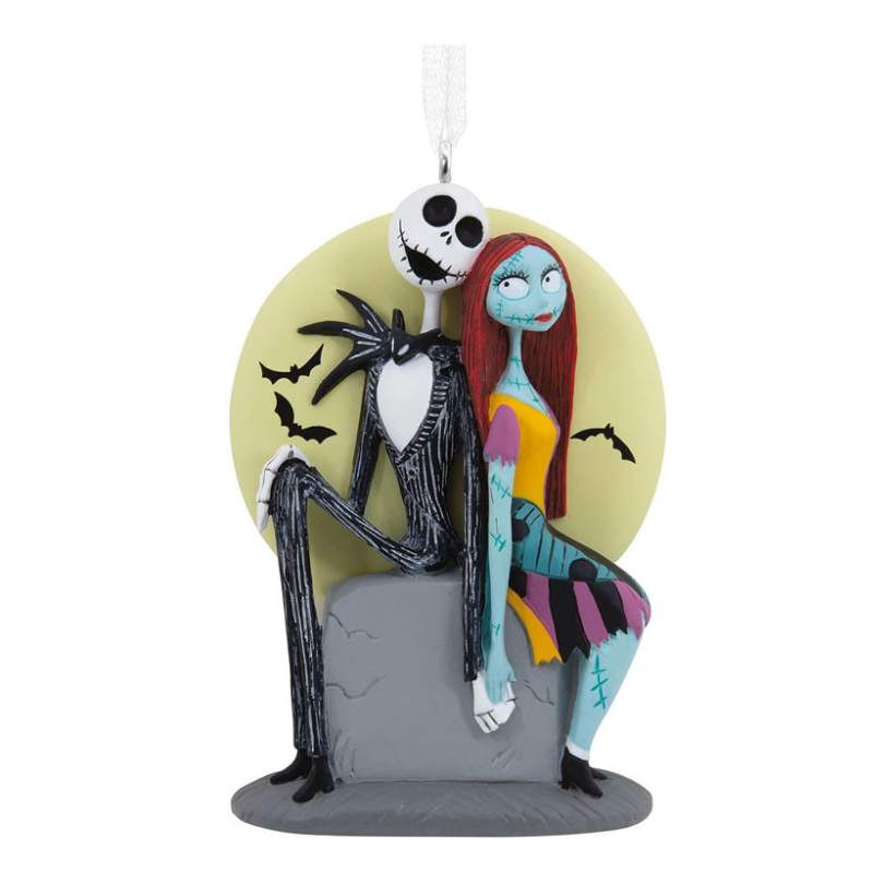 Décoration en résine Jack & Sally sur la lune