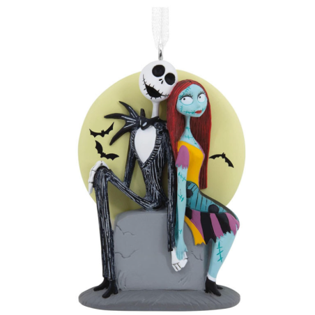 Décoration en résine Jack & Sally sur la lune