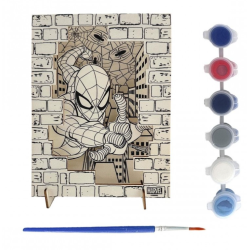 Kit de Loisirs Créatifs en Bois Spiderman à Colorier
