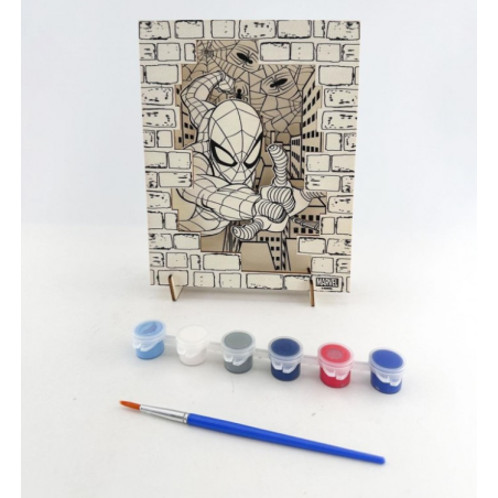 Kit de Loisirs Créatifs en Bois Spiderman à Colorier