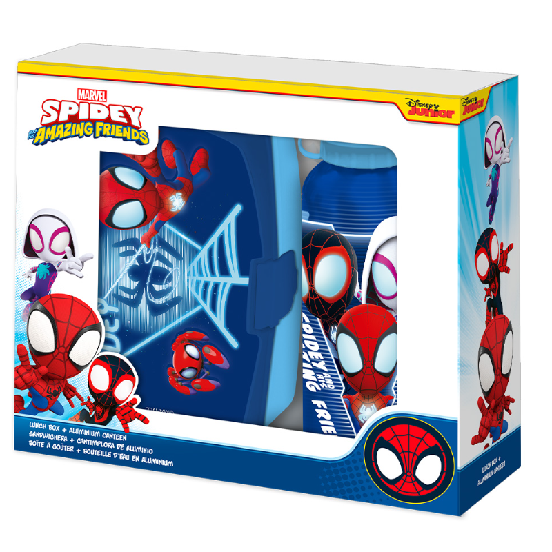 Ensemble Lunch box + Gourde isotherme aluminium SPIDEY