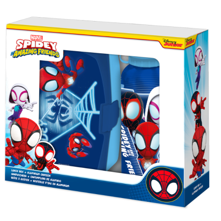 Ensemble Lunch box + Gourde isotherme aluminium SPIDEY