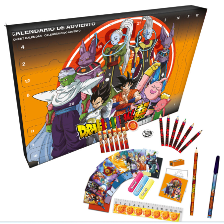 Calendrier de l'Avent papeterie Dragon Ball