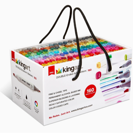 SET de Marqueurs à alcool à double pointe - 160 couleurs KINGART