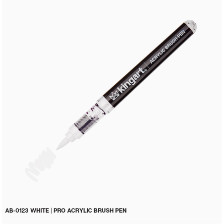 Feutre Acrylique Blanc Pointe Brush KINGART AB-0123