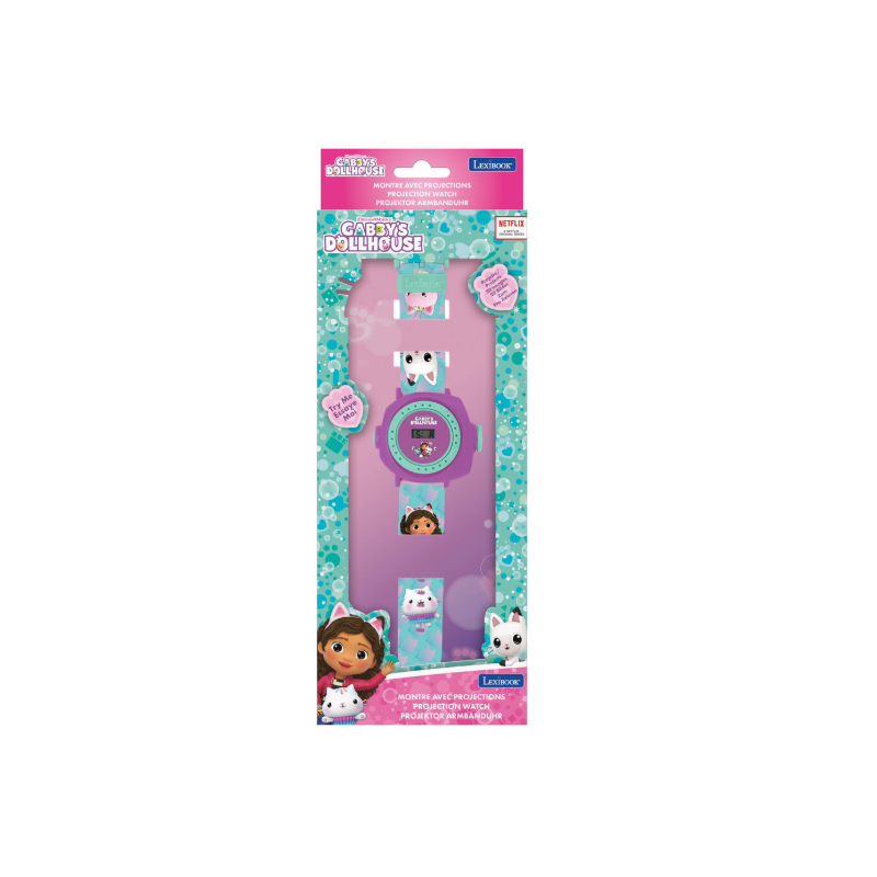 Montre digitale avec projection d'images Gabby chat