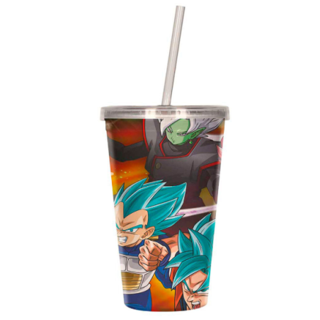 Verre avec paille lenticulaire 3D Future Trunks Dragon Ball Super