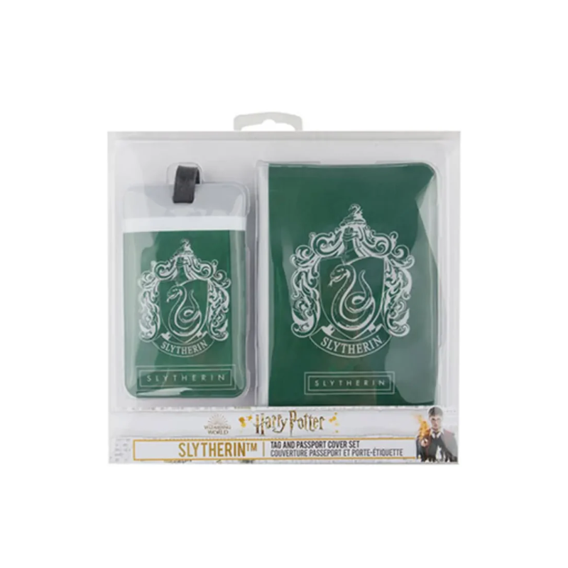 Harry Potter - Set couverture de passeport + étiquette bagage Serpentard