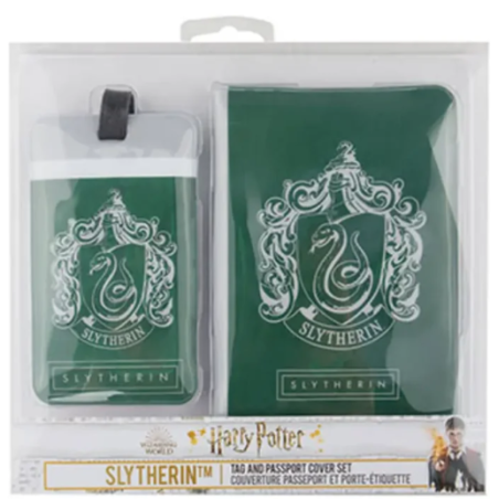 Harry Potter - Set couverture de passeport + étiquette bagage Serpentard