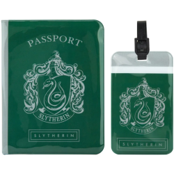 Harry Potter - Set couverture de passeport + étiquette bagage Serpentard