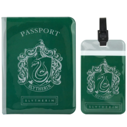 Harry Potter - Set couverture de passeport + étiquette bagage Serpentard