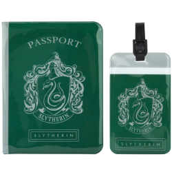Harry Potter - Set couverture de passeport + étiquette bagage Serpentard