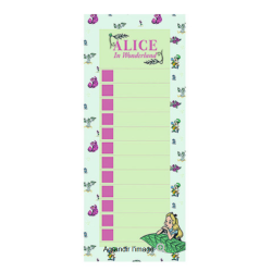 BLOC NOTE LISTE ALICE AUX PAYS DES MERVEILLES DISNEY