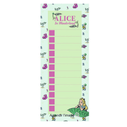 BLOC NOTE LISTE ALICE AUX PAYS DES MERVEILLES DISNEY