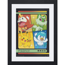 Pokemon - Image encadré- Starters Écarlate et Violet - 30 x 40 cm