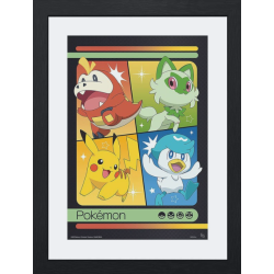 Pokemon - Image encadré- Starters Écarlate et Violet - 30 x 40 cm