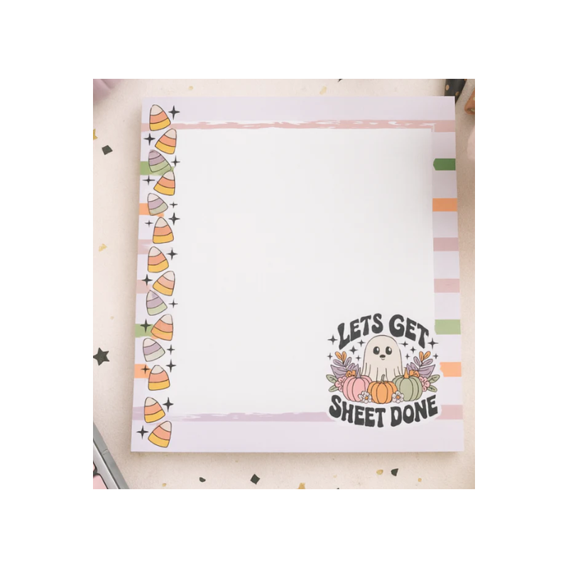 Bloc-notes d'halloween " Let's get sheet done"
