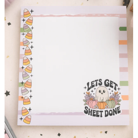 Bloc-notes d'halloween " Let's get sheet done"