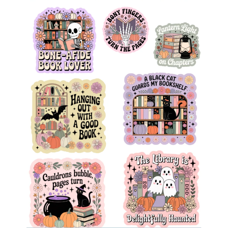 Ensemble d'autocollants d'Halloween pastel