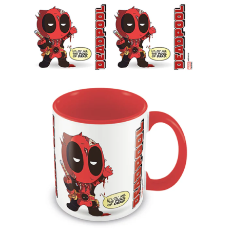 Mug en céramique Deadpool - 315 ml avec intérieur et anse colorés