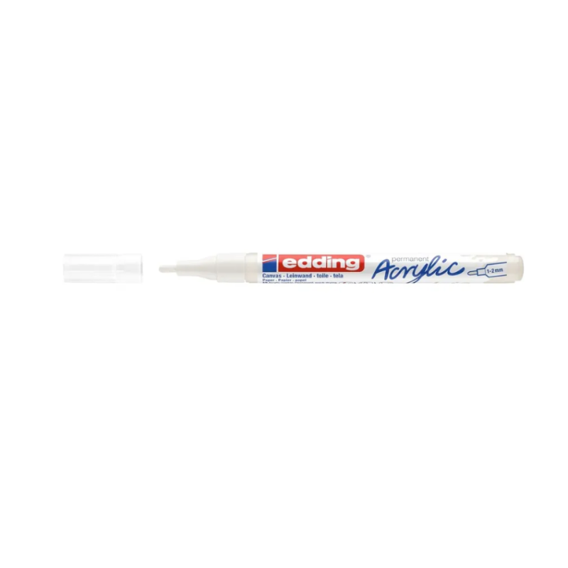 Edding 5300 - Marqueur acrylique - blanc POINTE FINE