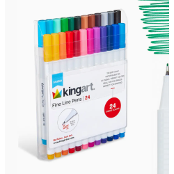 Stylos à pointe fine 24 couleurs KINGART
