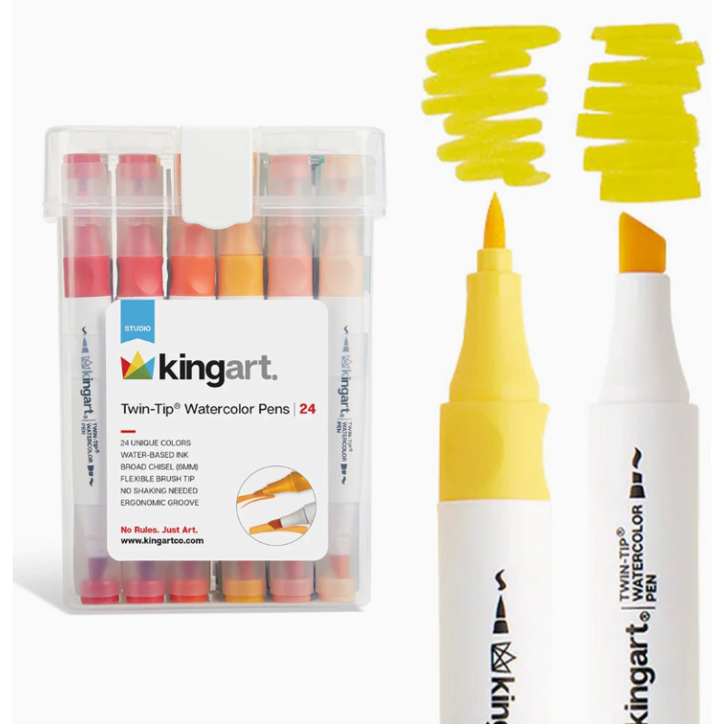 PACK 24 FEUTRES A EAU DOUBLE POINTE KINGART