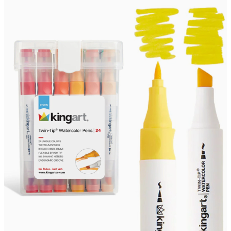 PACK 24 FEUTRES A EAU DOUBLE POINTE KINGART