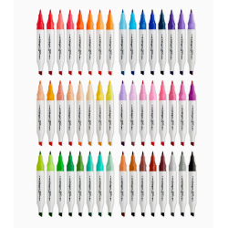 PACK DE 48 FEUTRES A EAU DOUBLE POINTES KINGART