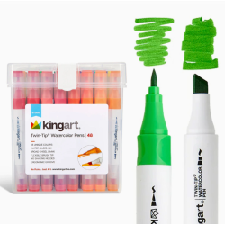 PACK DE 48 FEUTRES A EAU DOUBLE POINTES KINGART