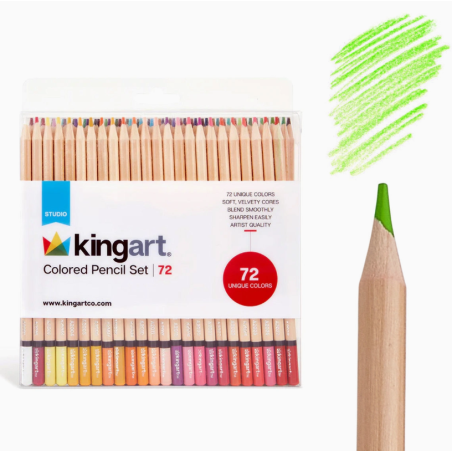 Pack de Crayons de couleur 72 couleurs Kingart