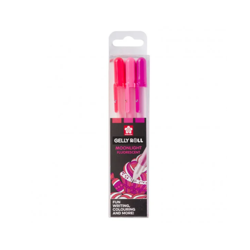 PACK DE 3 FEUTRES SAKURA MOONLIGHT fluorescent rose