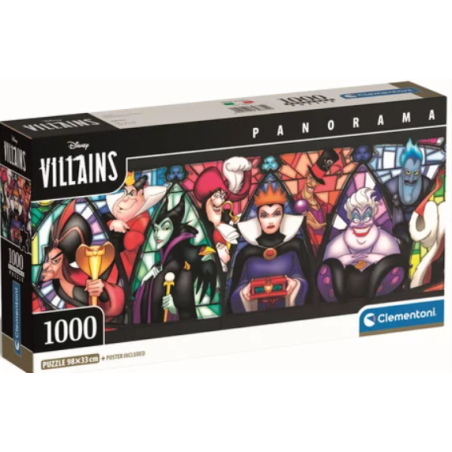 DISNEY VILLAINS - PUZZLE COMPACT 1000 PIECES PANORAMA