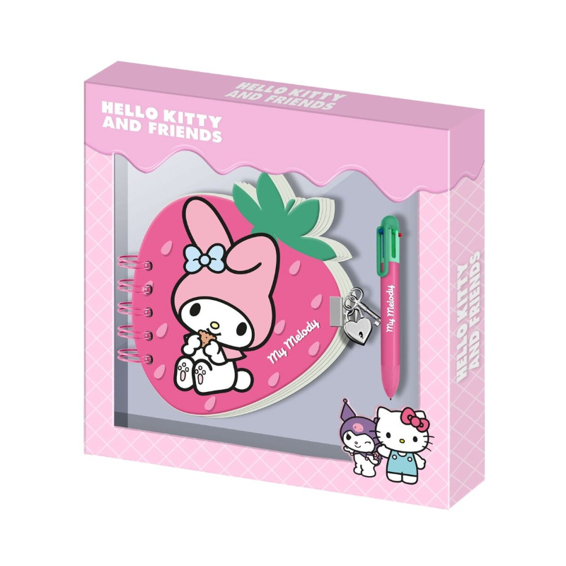Journal intime Hello Kitty et ses amis My Melody Fraise + stylo