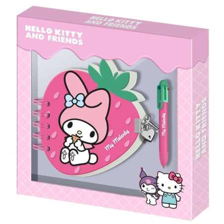 Journal intime Hello Kitty et ses amis My Melody Fraise + stylo