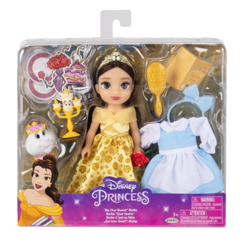 Poupée Belle, princesse Disney, avec accessoires, 15 cm