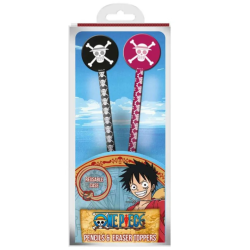 ONE PIECE - Wano -  Lot de 2 Crayons et gommes