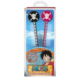 ONE PIECE - Wano -  Lot de 2 Crayons et gommes
