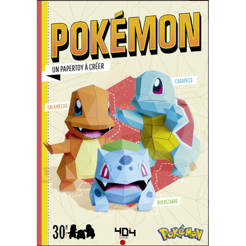 Pokémon. Un papertoy à créer. Salamèche - Carapuce - Bulbizarre