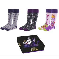 Disney - Les Vilains - Set de 3 paires de chaussettes T.36-41
