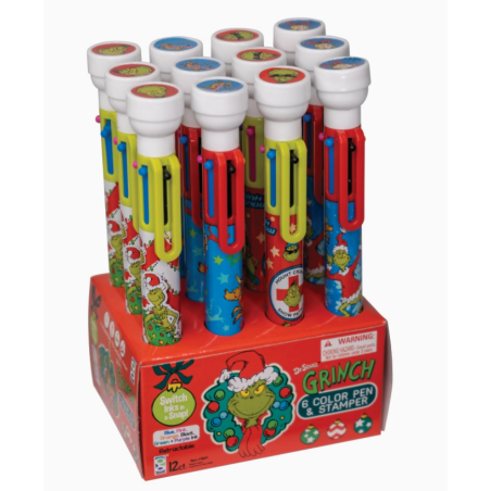 Blind box Stylo multicouleurs + tampon Grinch