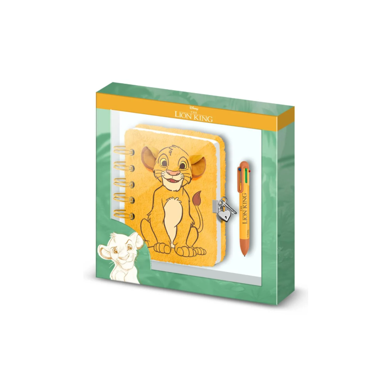 SET CARNET PELUCHE + STYLO Simba Le Roi Lion - DISNEY