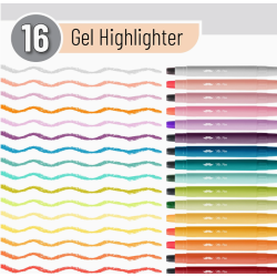 SET DE 16 SURLIGNEUR TEXTURE GELATINE MR.PEN
