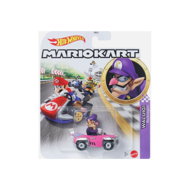 Figurine véhicule HotWheels WALUIGI - MARIO KART