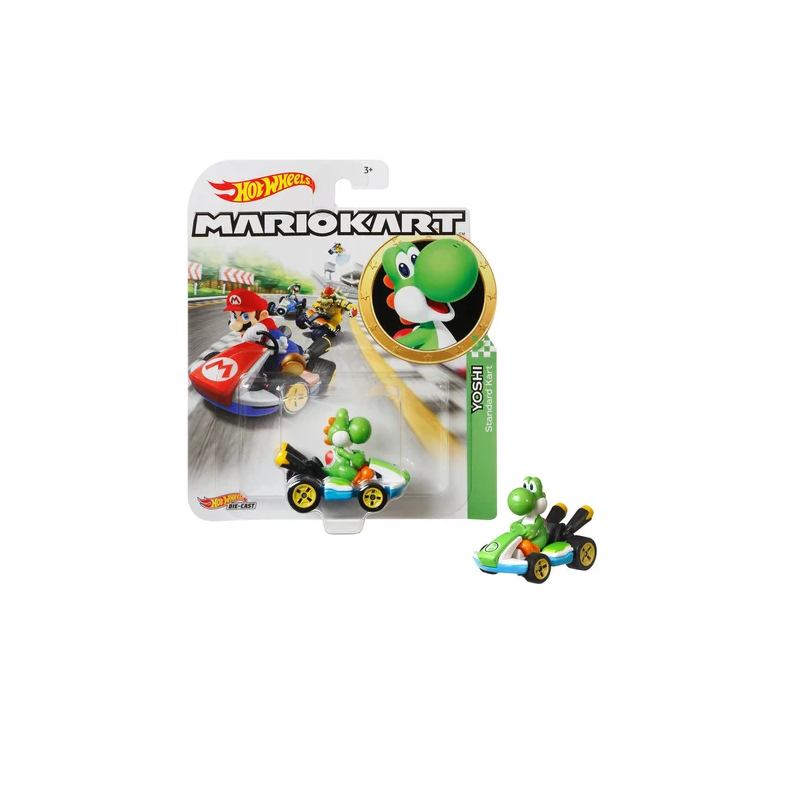 Figurine véhicule HotWheels YOSHI - MARIO KART