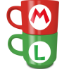 Super Mario - Set de mugs empilables "Mario et Luigi Initial" 280ml