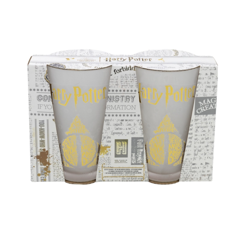 Harry Potter - Coffret de deux verres dans une boîte décorative de la collection Golden Magic 490 ml