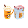 Mug + Couvercle 3D KAWAII - Latte Citrouille Epicé - 325ml